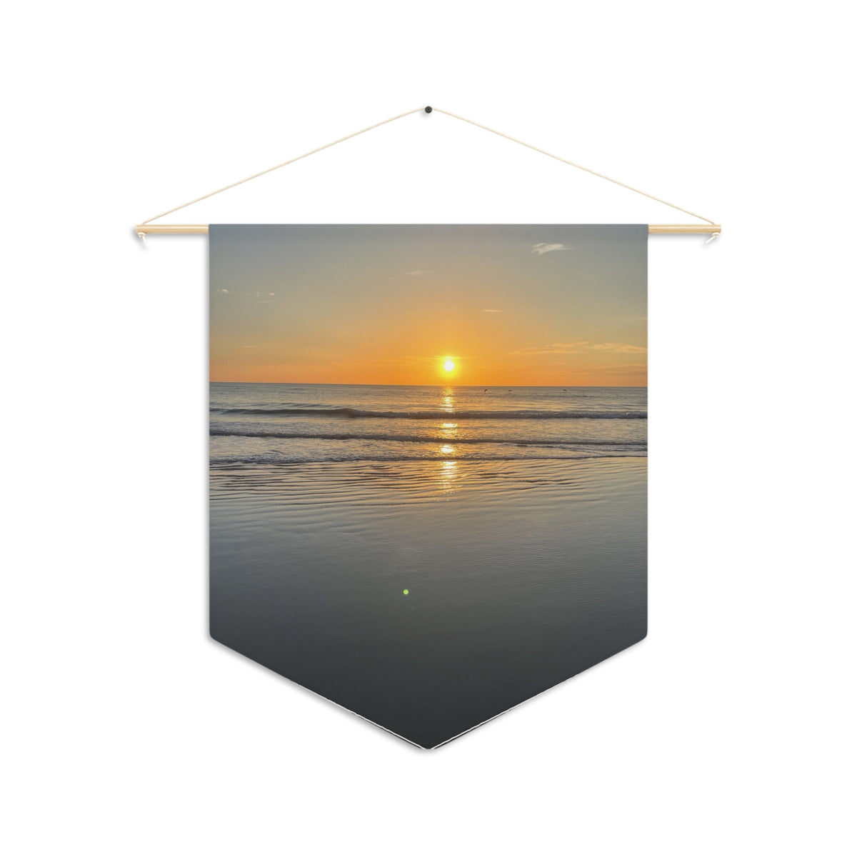 Sunset Beach Pennant Wall Hanging — Coastal Ocean Sunrise Decor