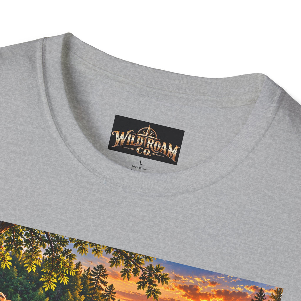 Wild & Free to Roam T-Shirt — Scenic River Fishing Sunset Outdoor Adventure Tee