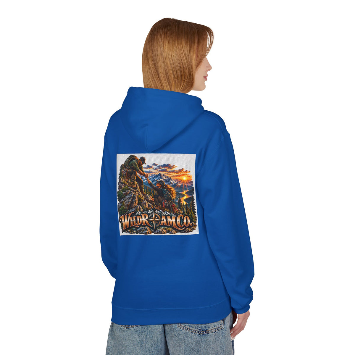 Wild Roam Co. Couple Vintage Mountain Climb Graphic Hoodie
