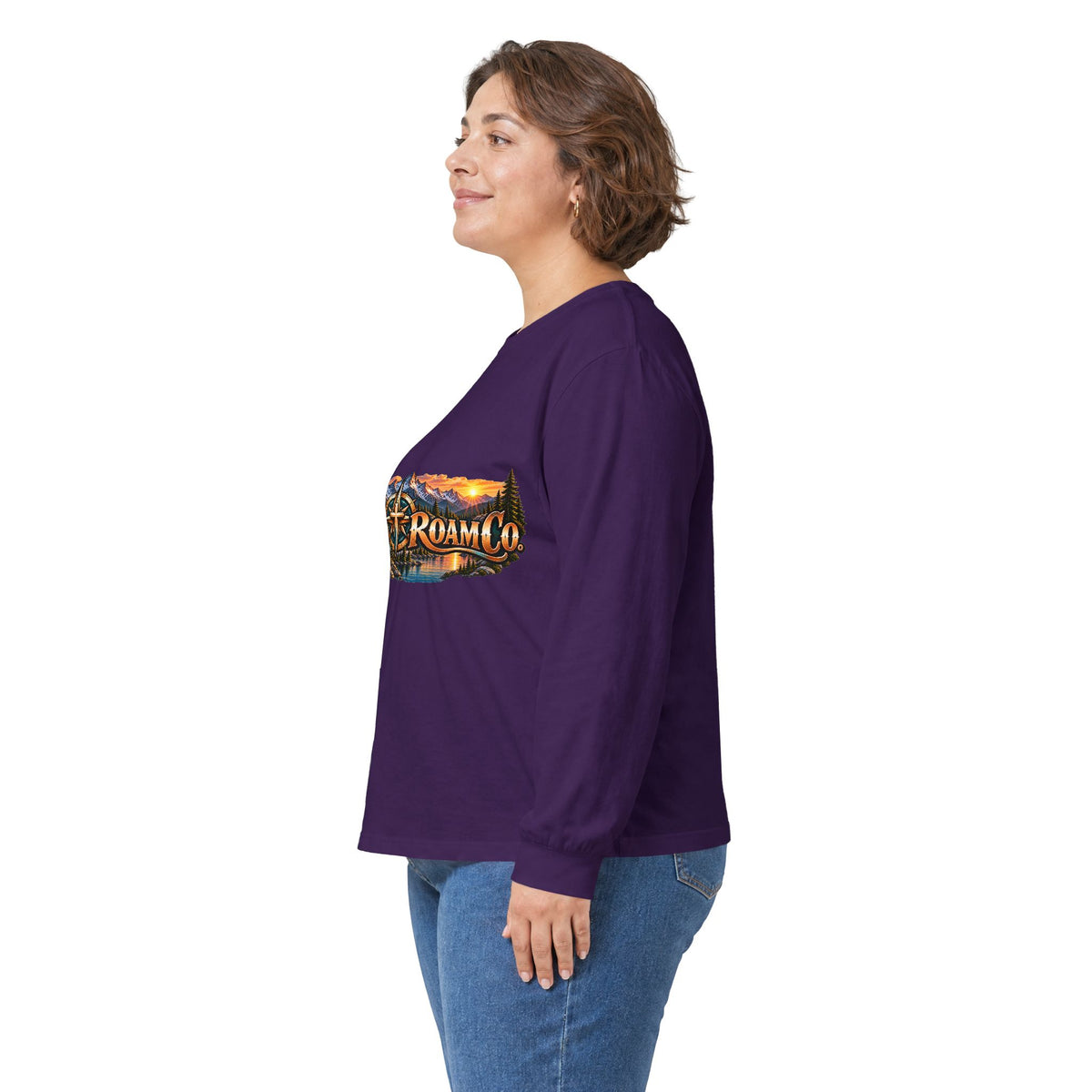Unisex Long Sleeve Tee — 'Wild & Roam Co.' Faith Logo Graphic with 'Angels Gather' Inspirational Back Quote