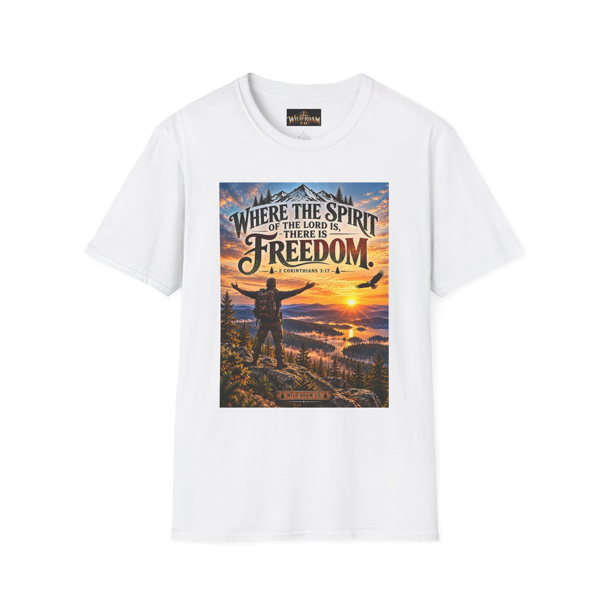 Men's Freedom Sunrise Christian T-Shirt – "Where the Spirit of the Lord is, there is Freedom"