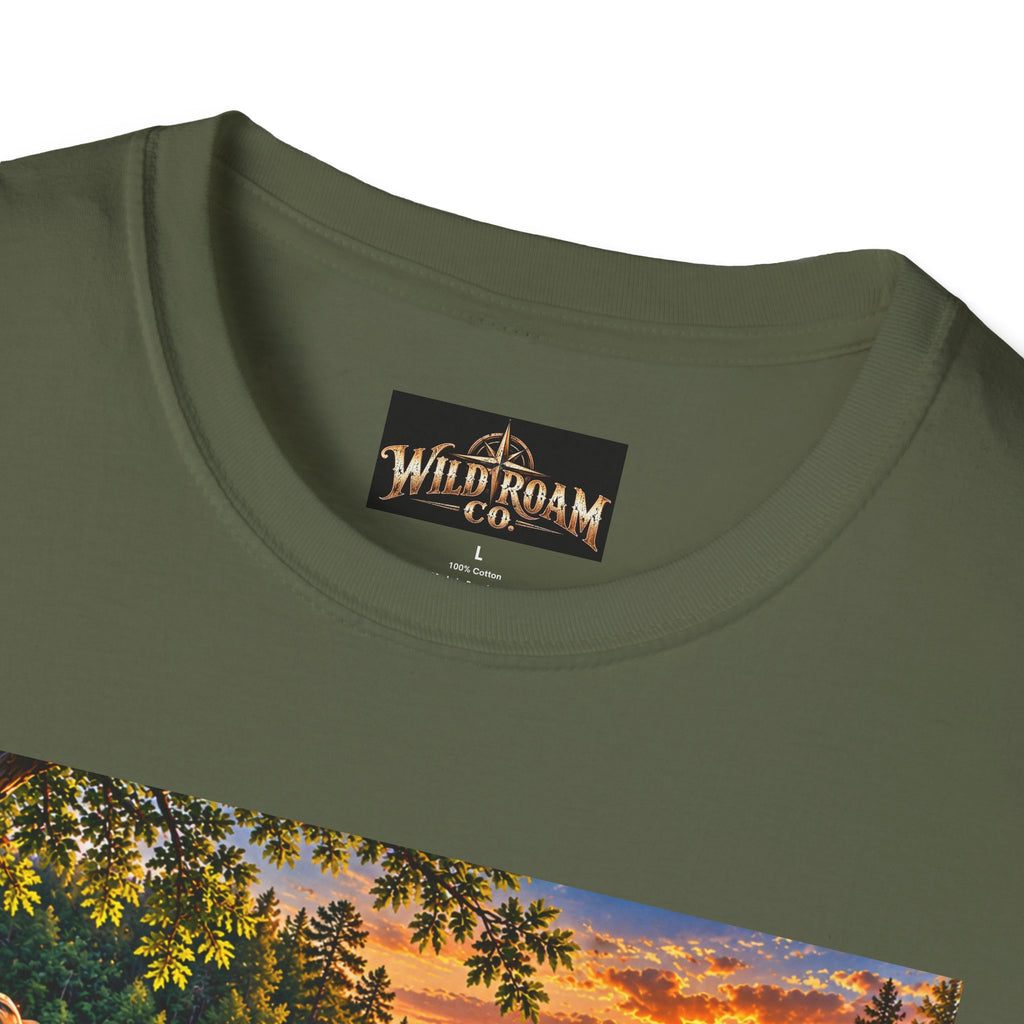Wild & Free to Roam T-Shirt — Scenic River Fishing Sunset Outdoor Adventure Tee