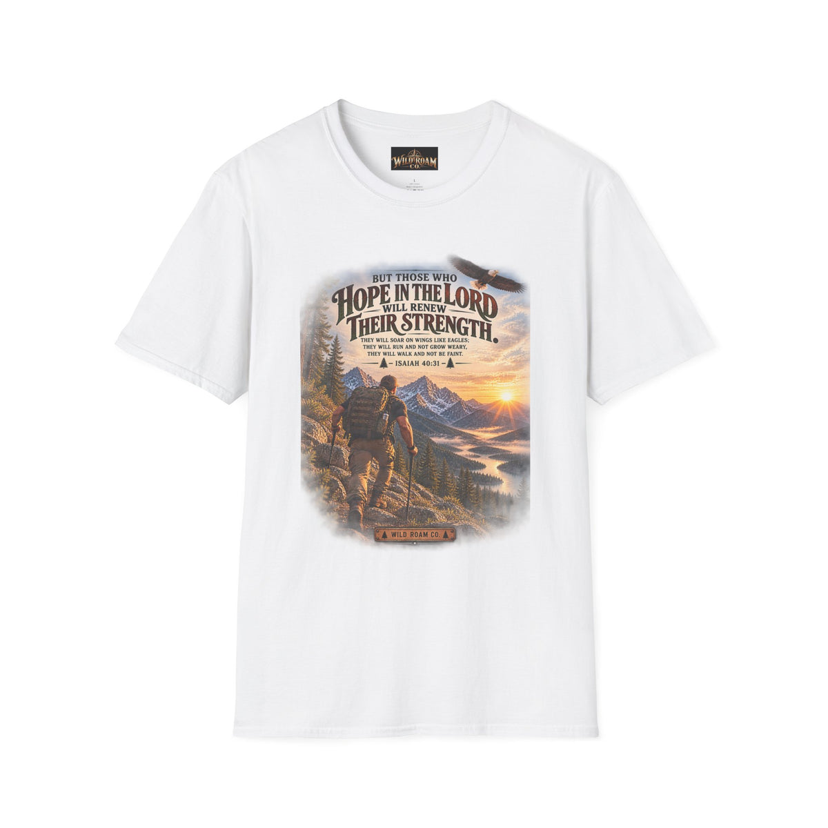 Men's Christian Hiking T-Shirt — "Those Who Hope in the Lord Will Renew Their Strength" Inspirational Faith Tee