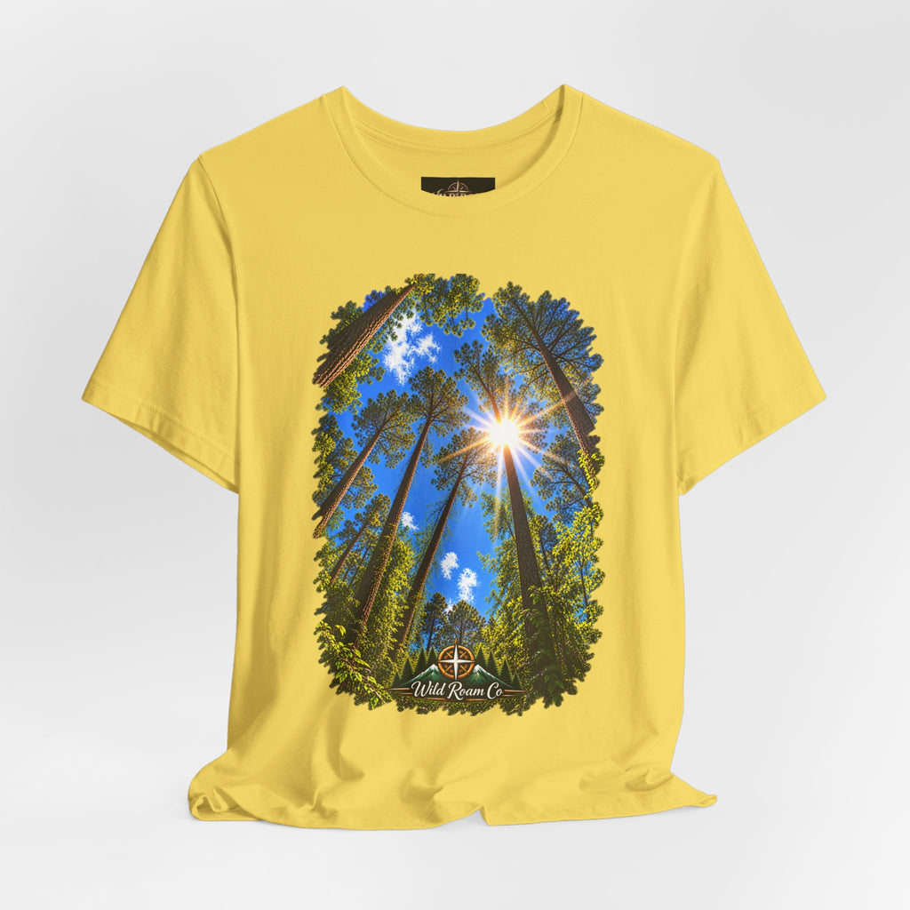 Wild Roam Co. Unisex Tee--Psalms 121:2 Sunny Trees
