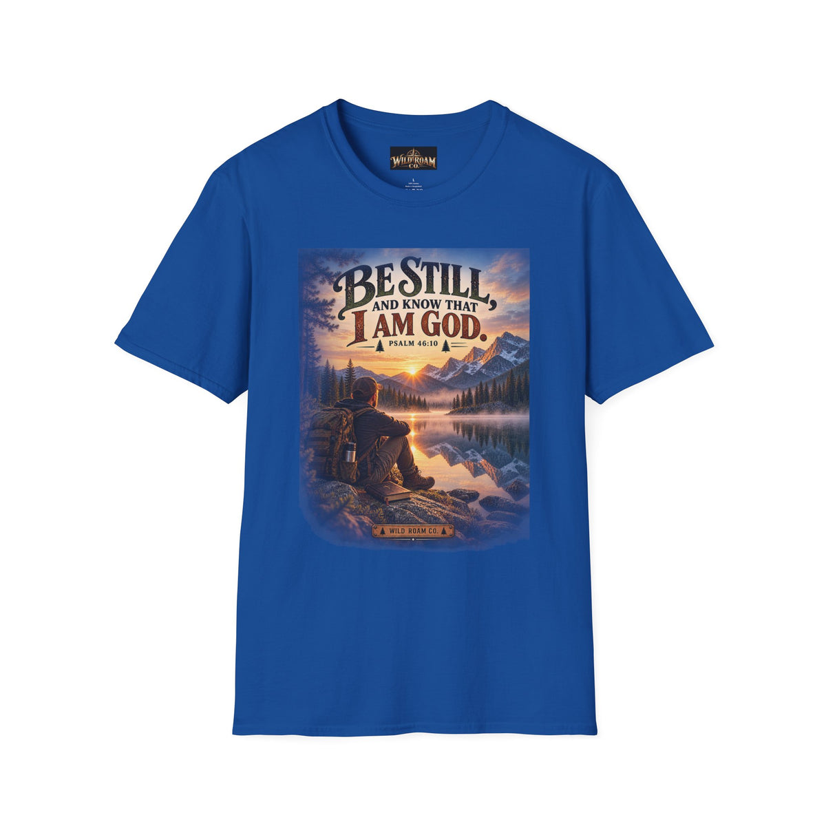 Men's Christian Mountain T‑Shirt – "Be Still and Know That I Am God" Inspirational Faith Tee