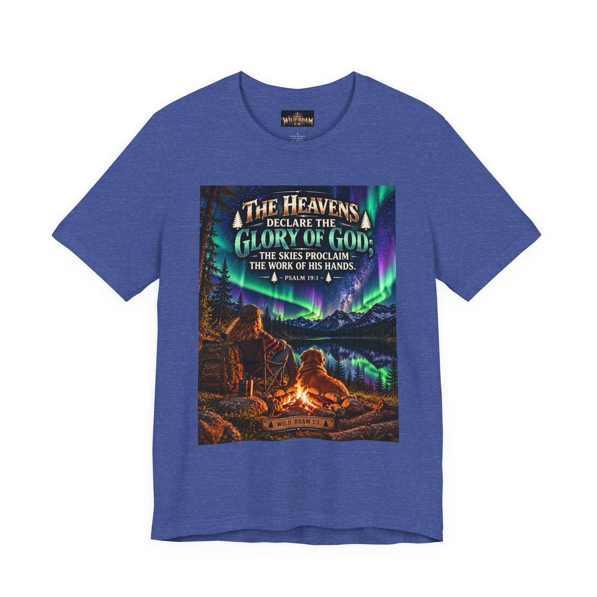 Women's Christian Nature T-Shirt — "The Heavens Declare the Glory of God" Campfire Aurora Tee