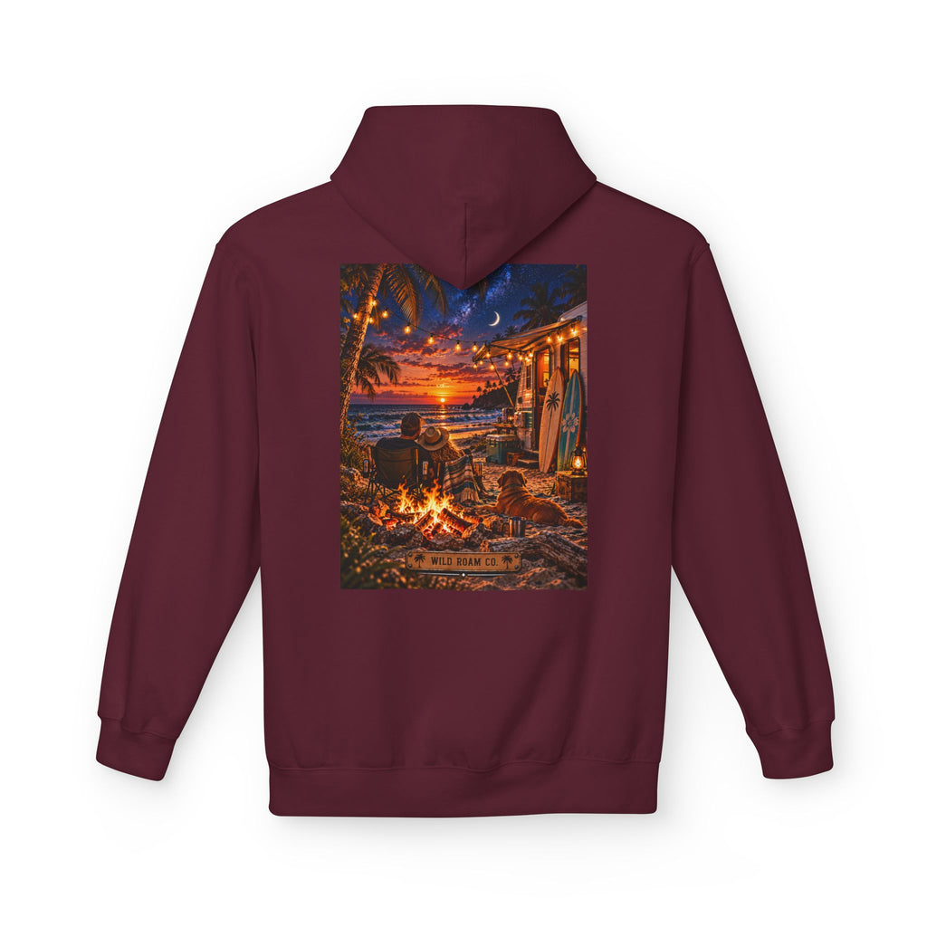 Wild Roam Co Hoodie-- Beach Bonfire Surf Graphic Hoodie