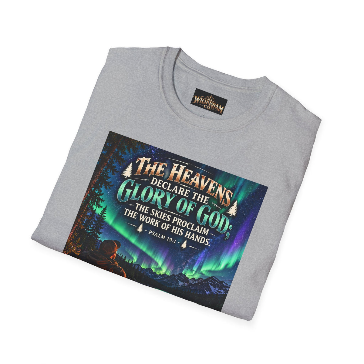 Men's Christian Campfire T-Shirt — "The Heavens Declare the Glory of God" Scenic Faith Tee