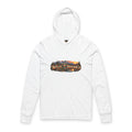 Hooded Long Sleeve Tee — 'Wild & Roam Co.' Sunset Logo with Mark 13:27 Scripture Back