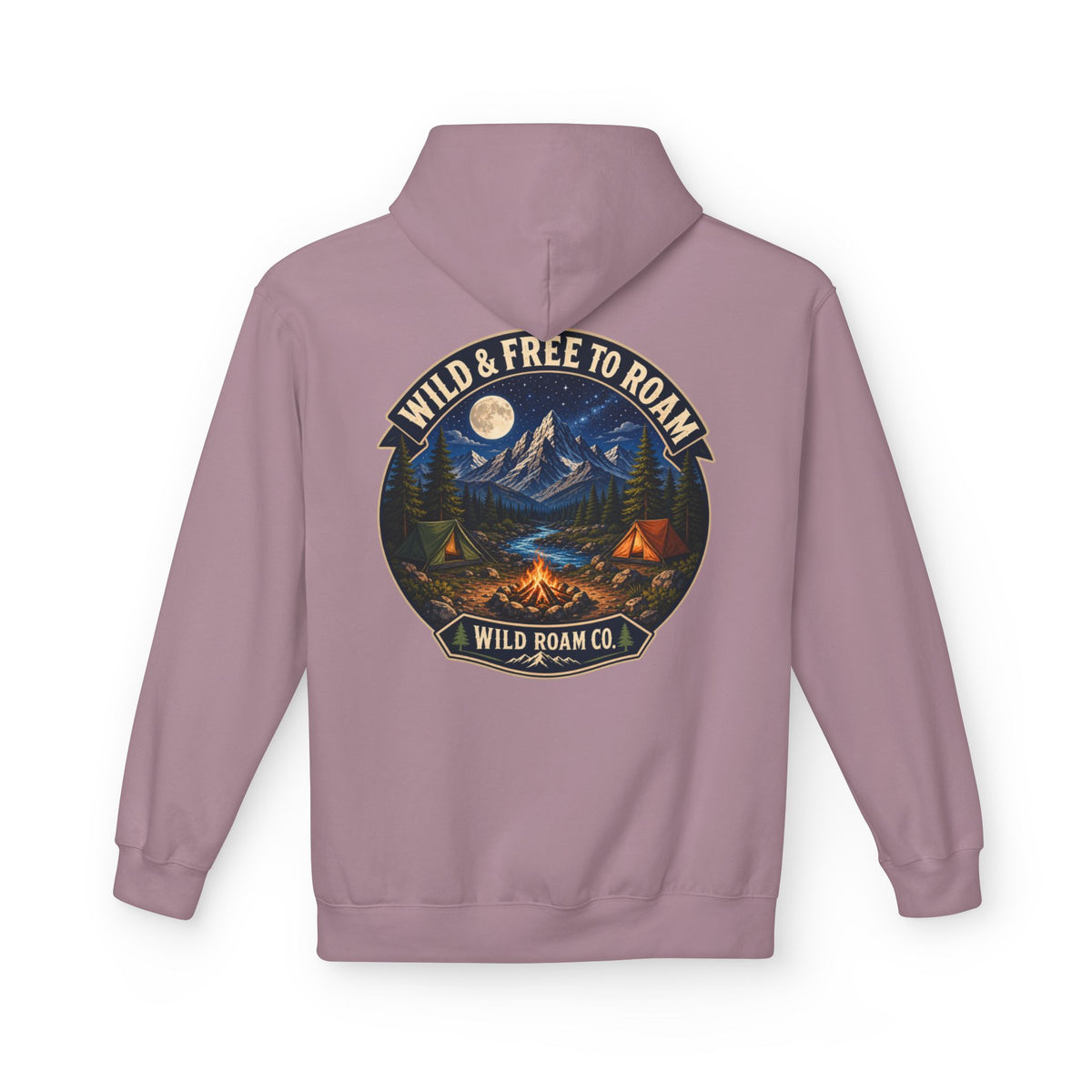 Wild Roam Co Hoodie — "Wild & Free to Roam" Camping Adventure Pullover