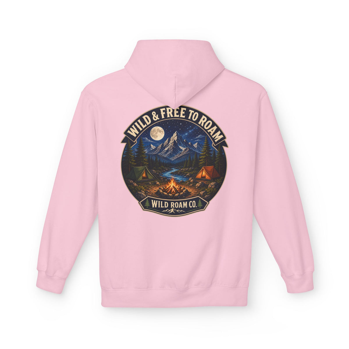 Wild Roam Co Hoodie — "Wild & Free to Roam" Camping Adventure Pullover