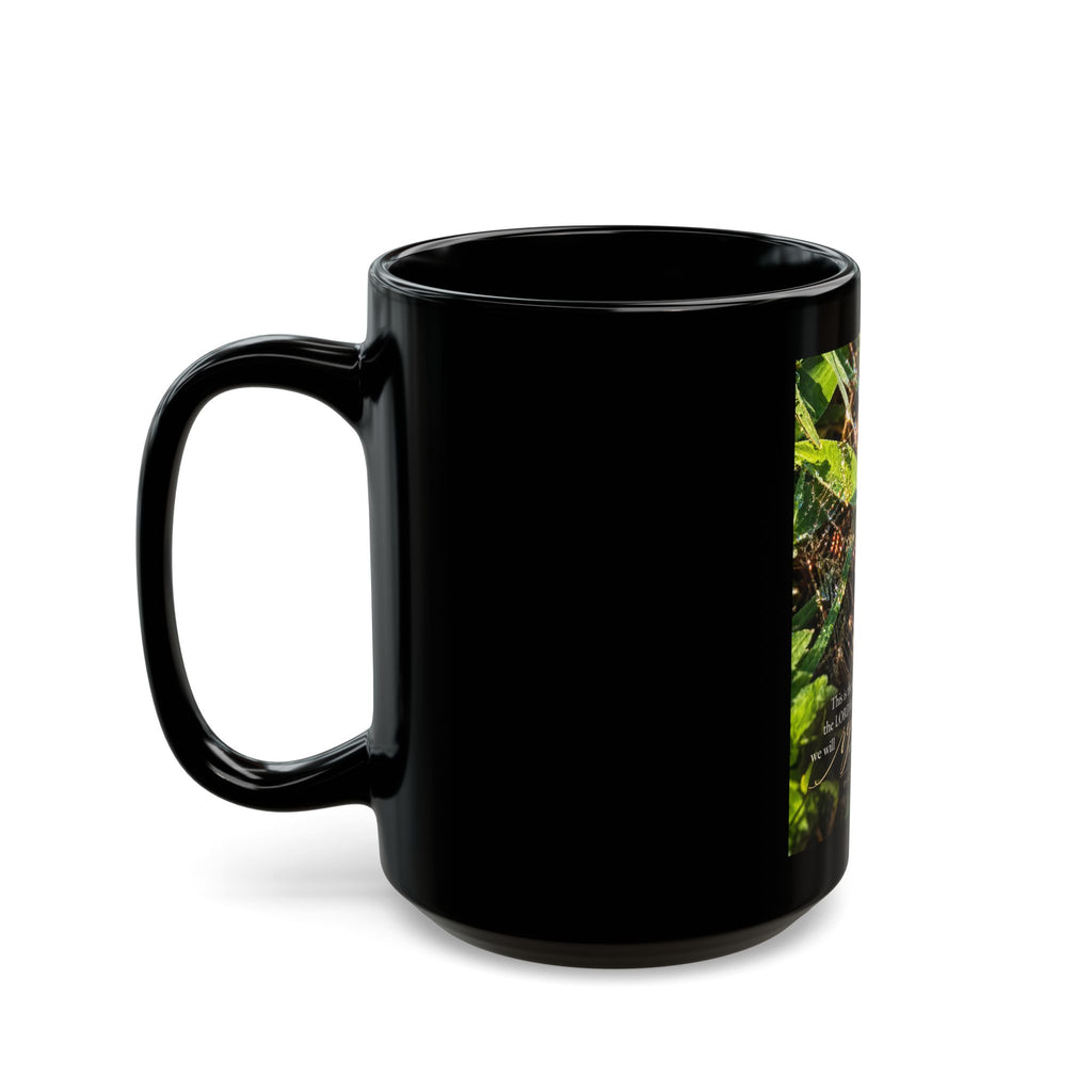 Inspirational Spiderweb Nature Mug — "This is the day the LORD has made; rejoice" (Black 11oz/15oz)