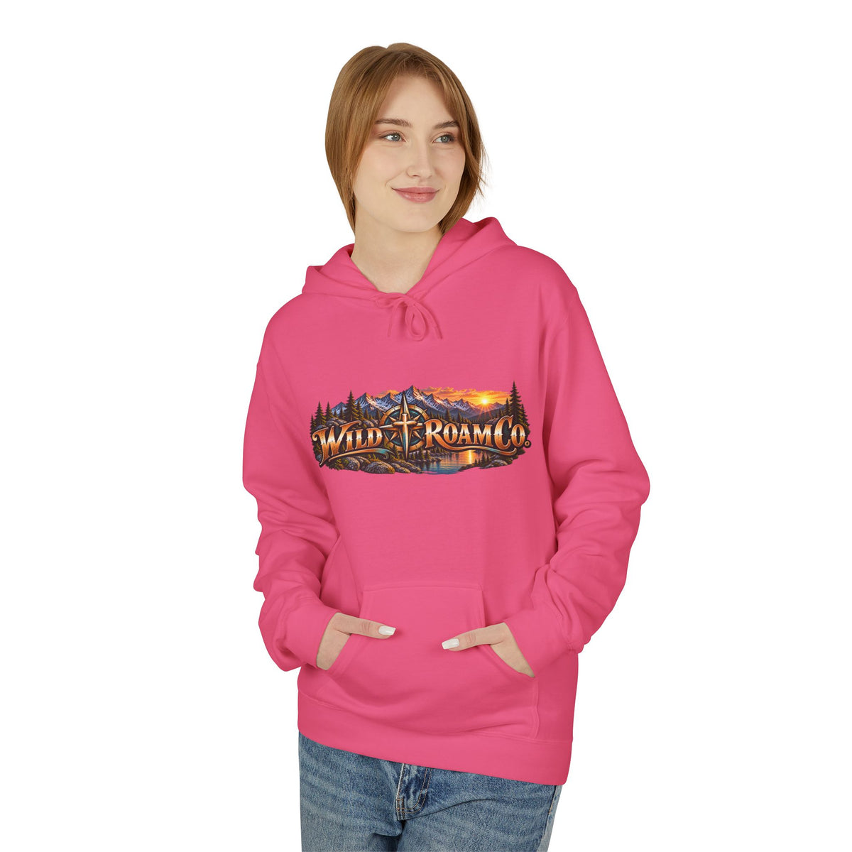 Women's Hoodie - 'Wild Roam Co.' Scenic Christian Campfire Hoodie with Aurora Psalm Design
