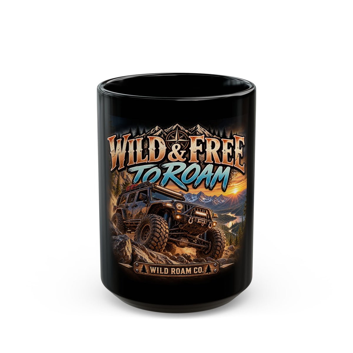 Wild & Free to Roam Mug — Off-Road Jeep Adventure Coffee Cup