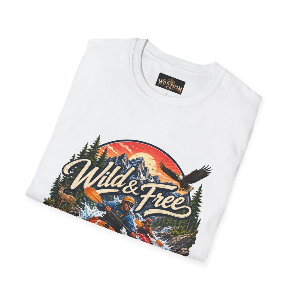 Wild & Free Kayak T-Shirt — Outdoor Adventure Graphic Tee