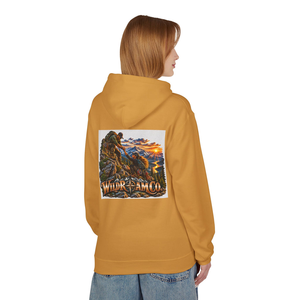 Wild Roam Co. Couple Vintage Mountain Climb Graphic Hoodie