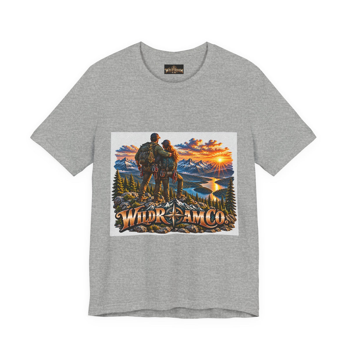 Couple Peak View T-Shirt - Wild Roam Co. Scenic Sunset Hiking Tee
