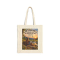 He Leads Me Religious Tote Bag - Psalm 23 Scenic Cotton Canvas Grocery Beach Bag