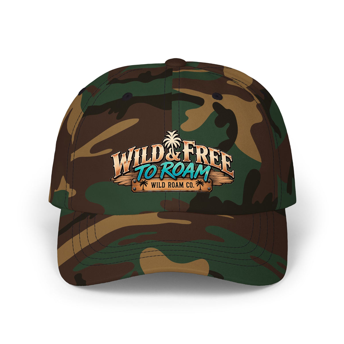 Dad Cap - "Wild & Free to Roam" Embroidered Outdoor Adventure Hat
