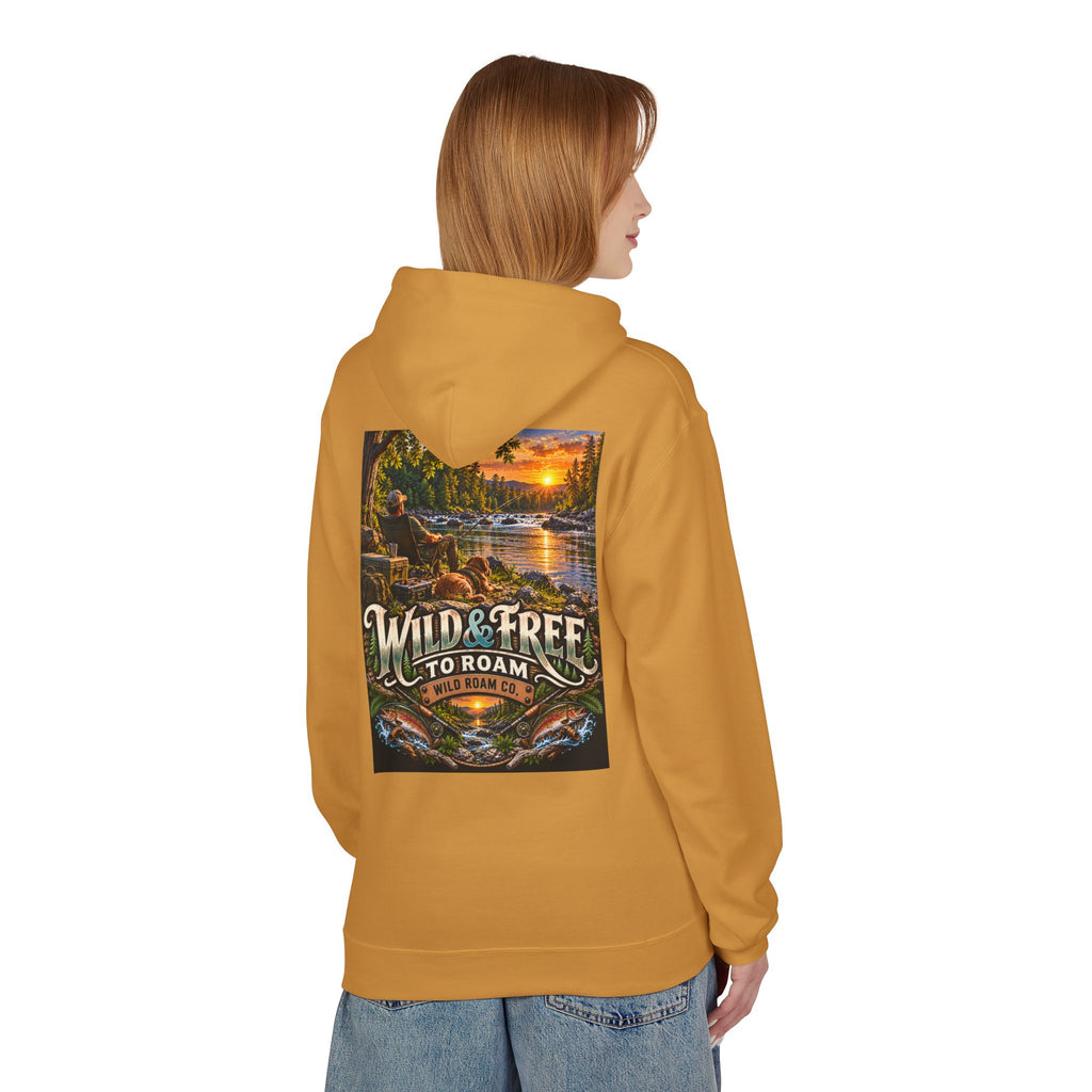 Wild Roam Co Hoodie--Bank Fishing Sunset