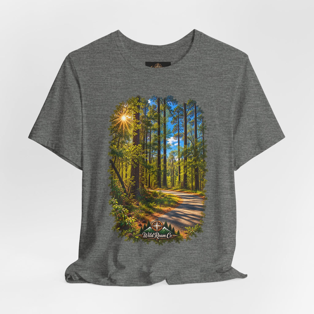 Wild Roam Co Unisex Tee--Matt 7:14 Forest Path