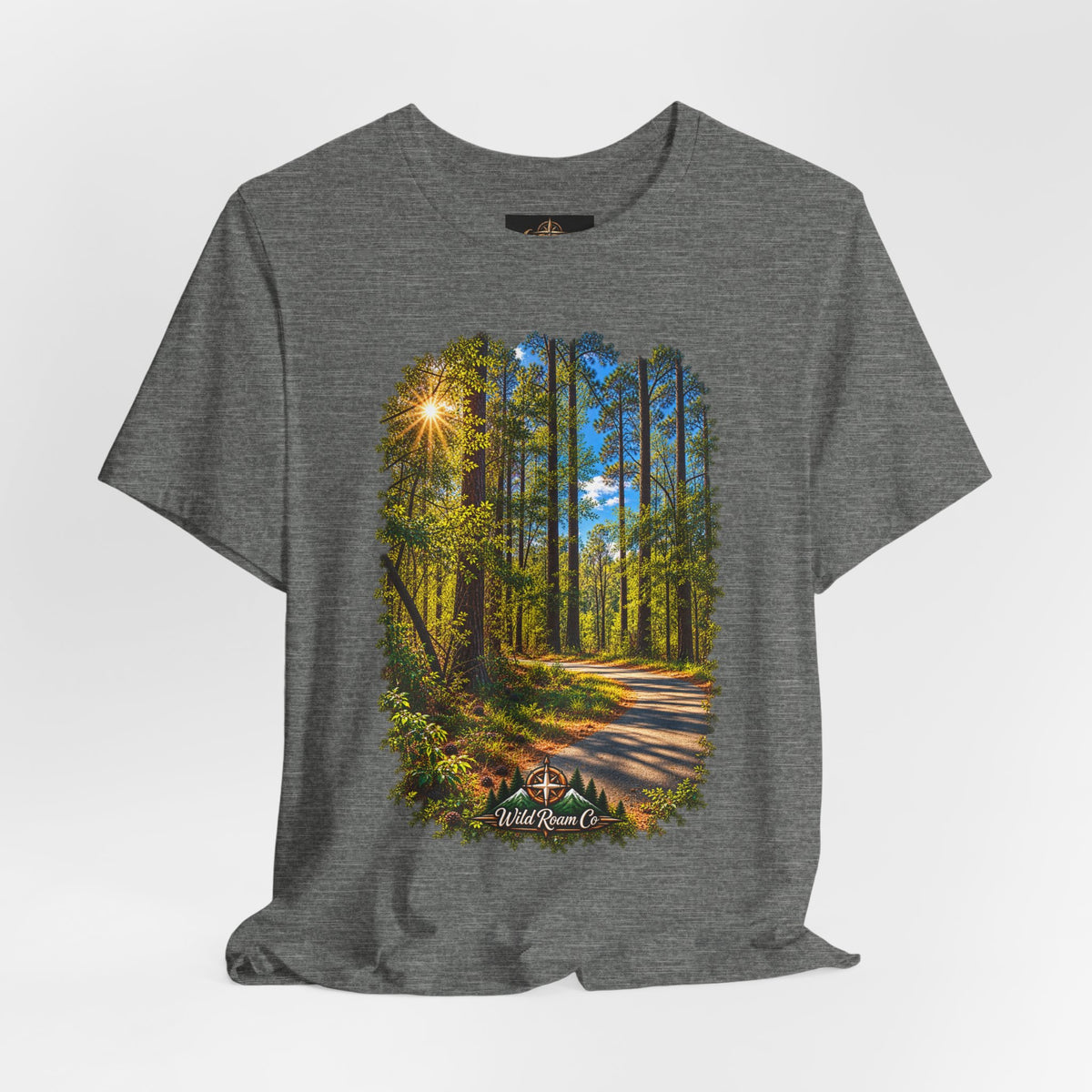 Wild Roam Co Unisex Tee--Matt 7:14 Forest Path