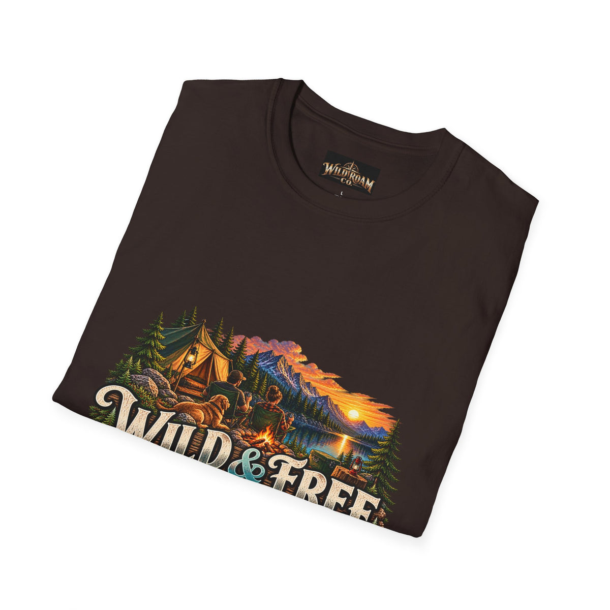 Wild & Free Camping T-Shirt — "Wild & Free to Roam" Outdoor Adventure Tee