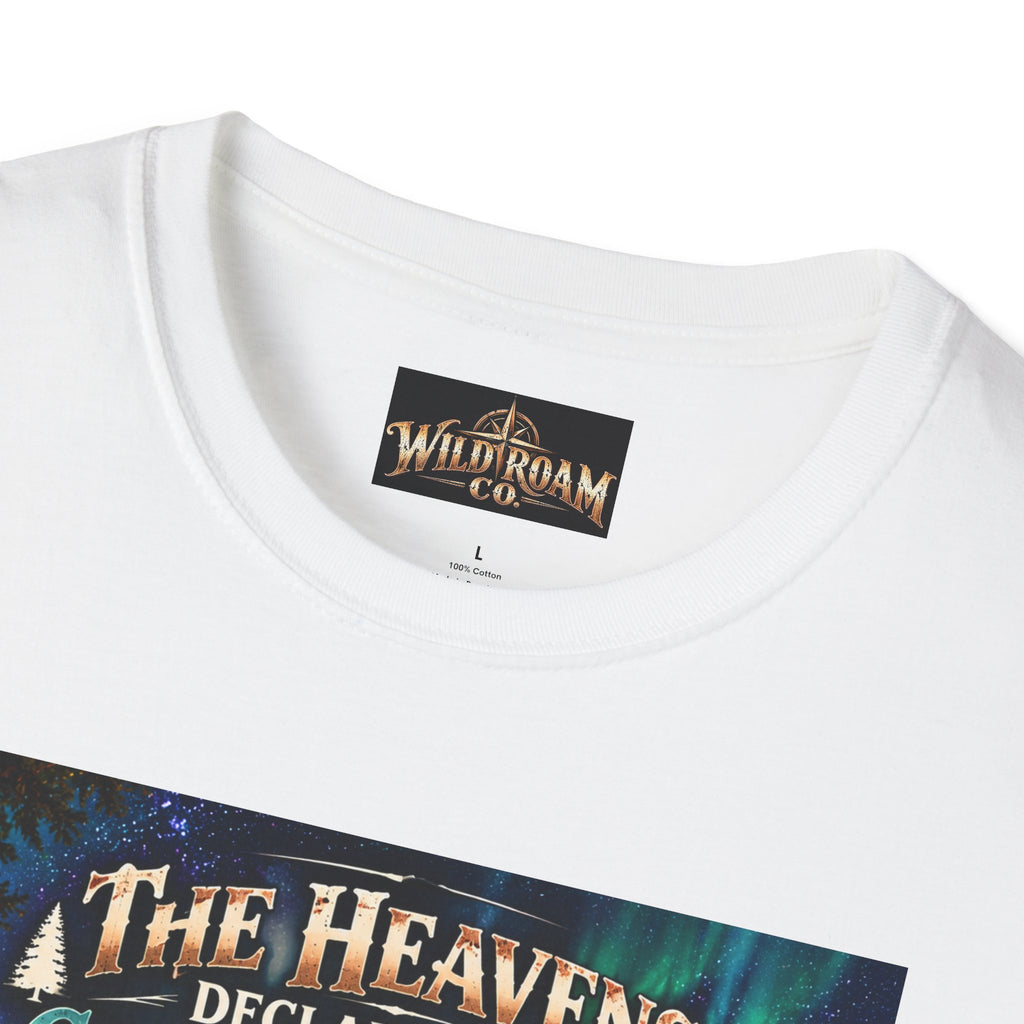 Men's Christian Campfire T-Shirt — "The Heavens Declare the Glory of God" Scenic Faith Tee