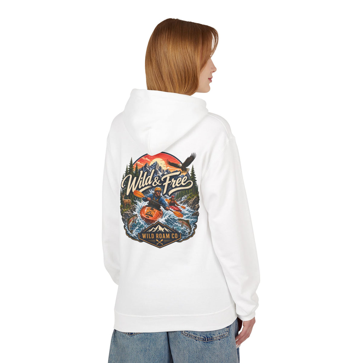 Hoodie — "Wild & Free" Kayak Adventure Pullover