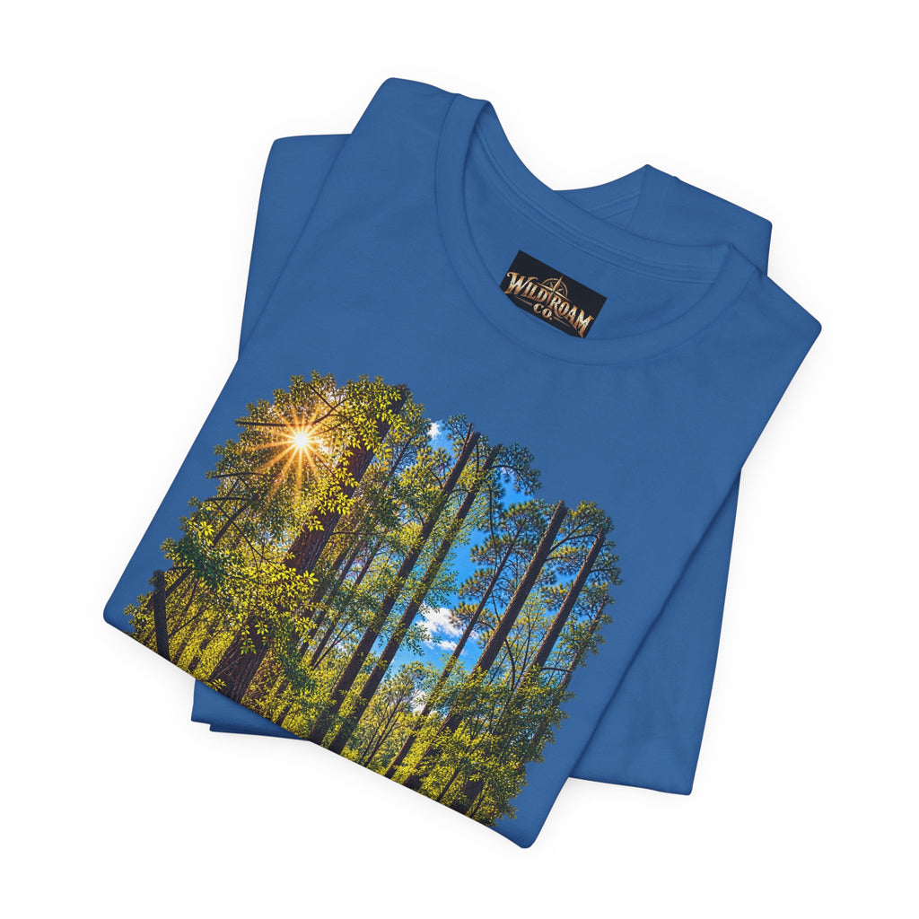 Wild Roam Co Unisex Tee--Matt 7:14 Forest Path