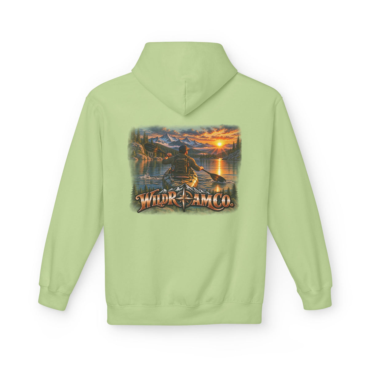 Wild Roam Co. Men's Hoodie — Sunset Kayak Graphic Hoodie