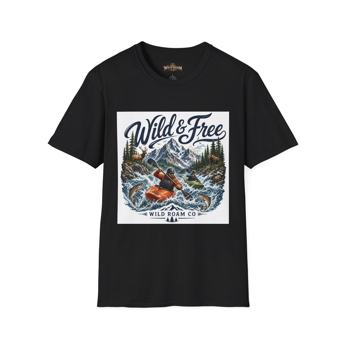 Wild & Free Kayaking T-Shirt — Mountain River Adventure Tee
