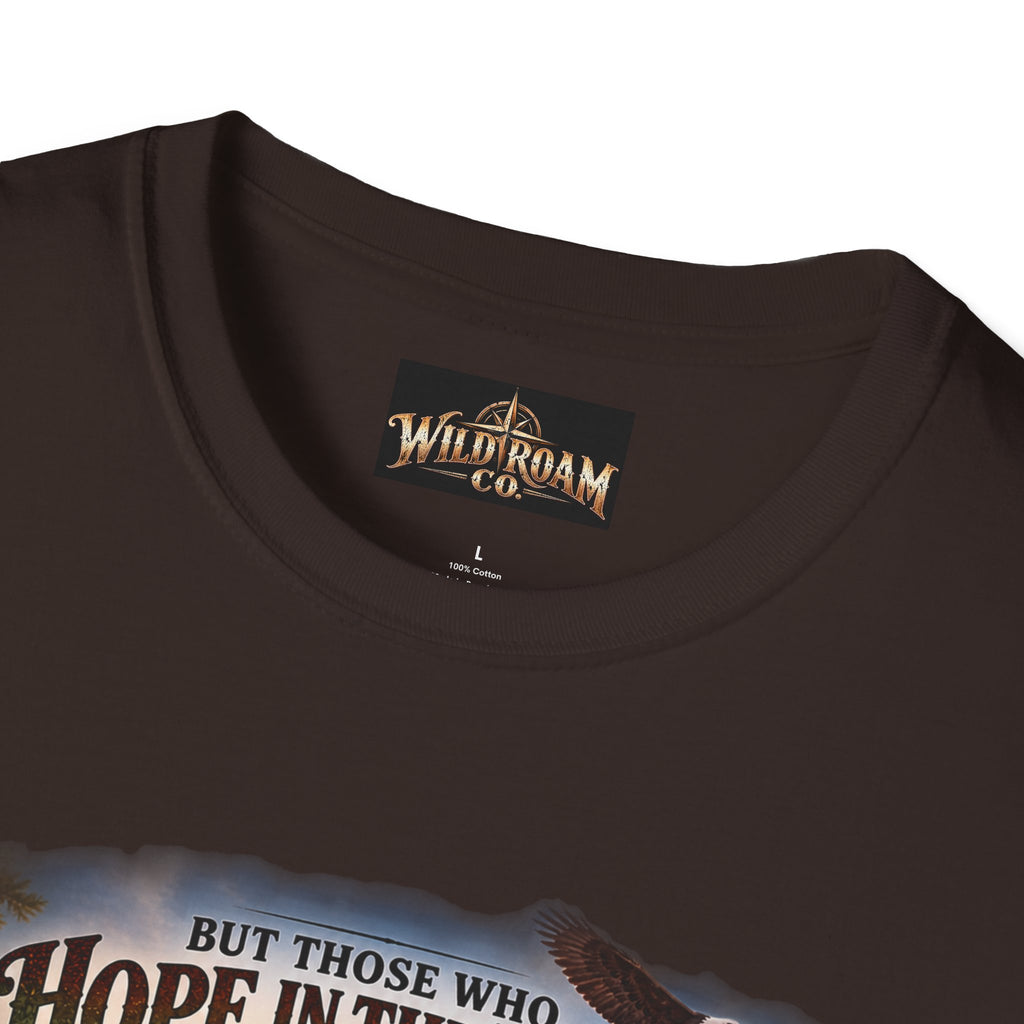 Men's Christian Hiking T-Shirt — "Those Who Hope in the Lord Will Renew Their Strength" Inspirational Faith Tee