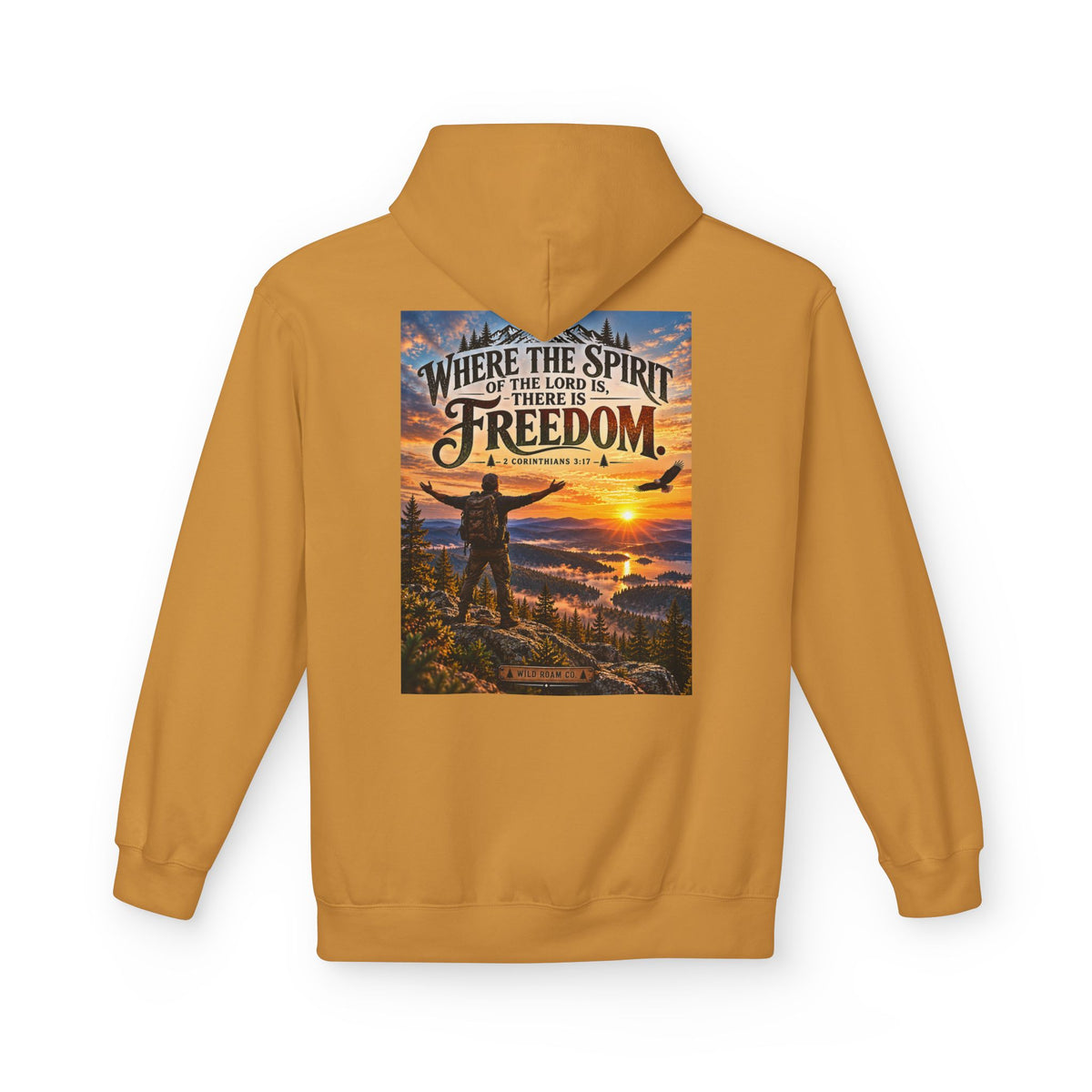 Men's Hoodie - ‘Where the Spirit of the Lord Is… There Is Freedom’ Scenic Christian Adventure Hoodie
