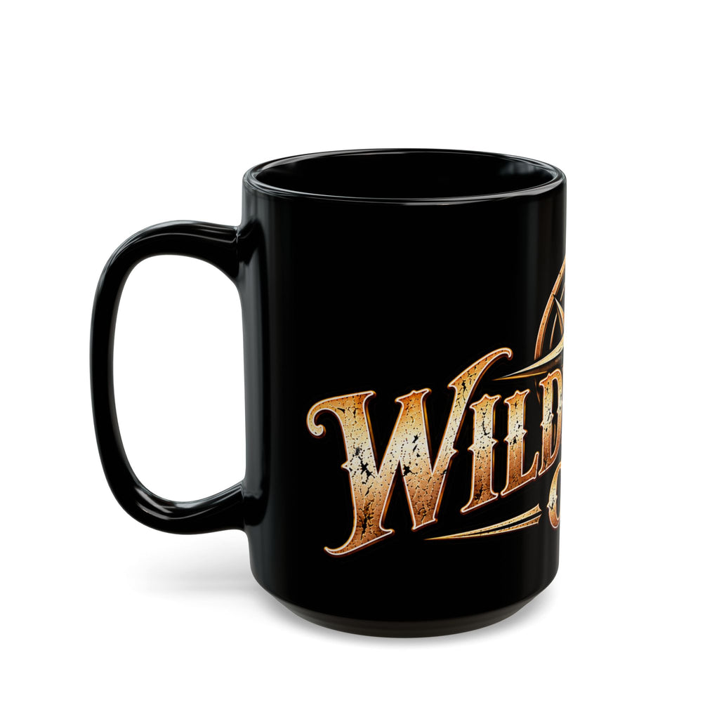 Wild Roam Co. Black Coffee Mug – Rustic Compass Adventure Travel Gift (11oz/15oz)