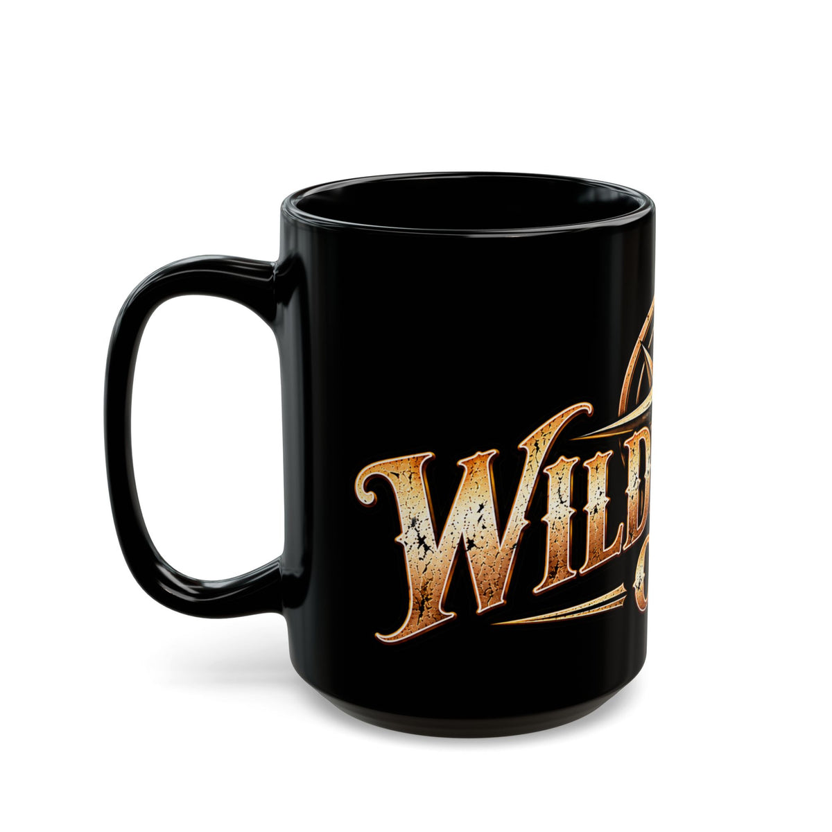 Wild Roam Co. Black Coffee Mug – Rustic Compass Adventure Travel Gift (11oz/15oz)