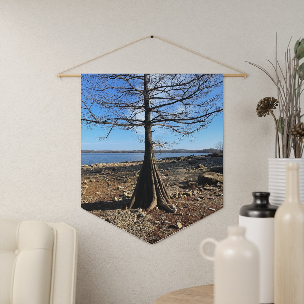Cypress Tree Lakeshore Pennant - Scenic Nature Wall Banner