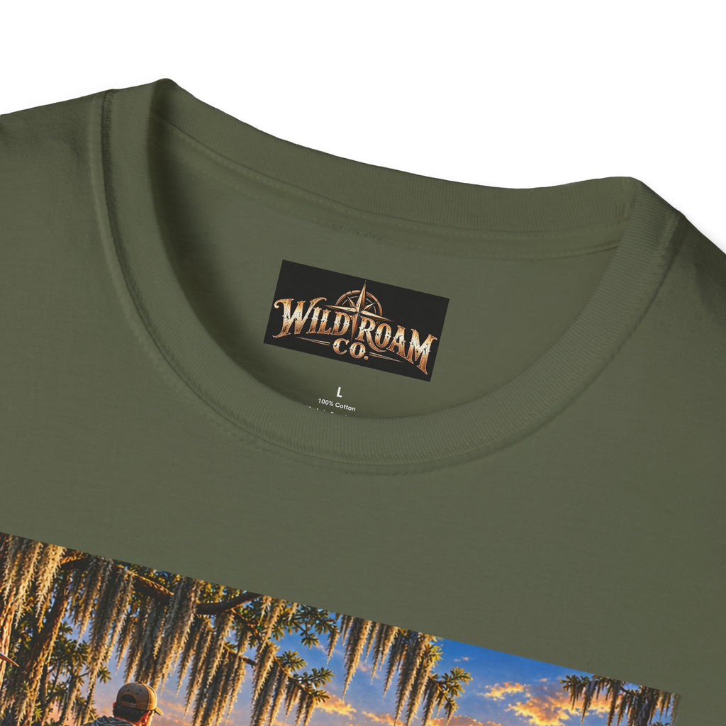 Wild & Free to Roam T-Shirt —Bayou Sunset Fishing Adventure Graphic Tee