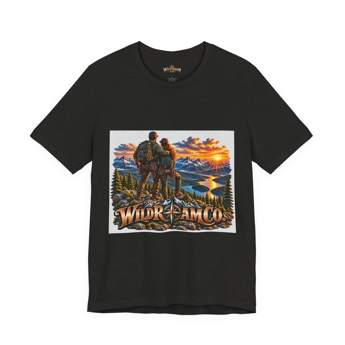 Couple Peak View T-Shirt - Wild Roam Co. Scenic Sunset Hiking Tee