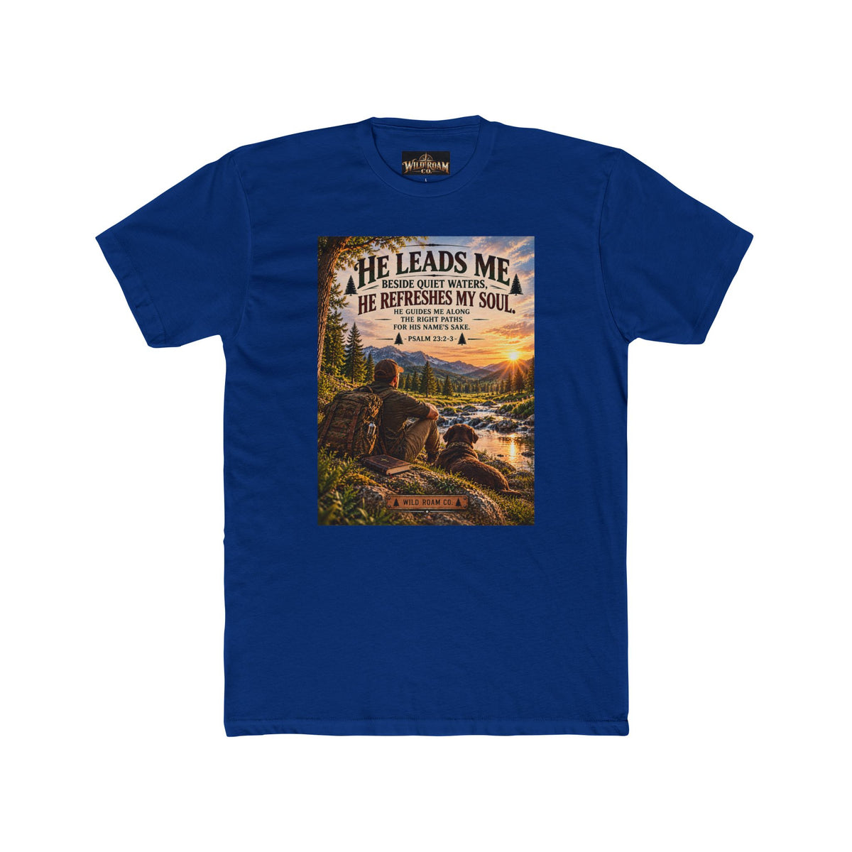 Men's Christian Nature T-Shirt-He Leads Me