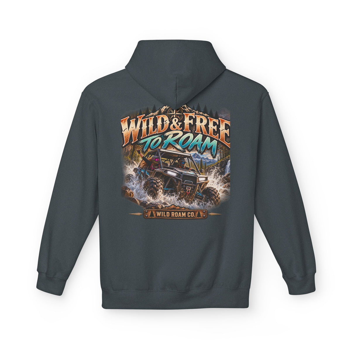 Wild Roam Co. Hoodie — Vintage Outdoor Compass Sunset Pullover
