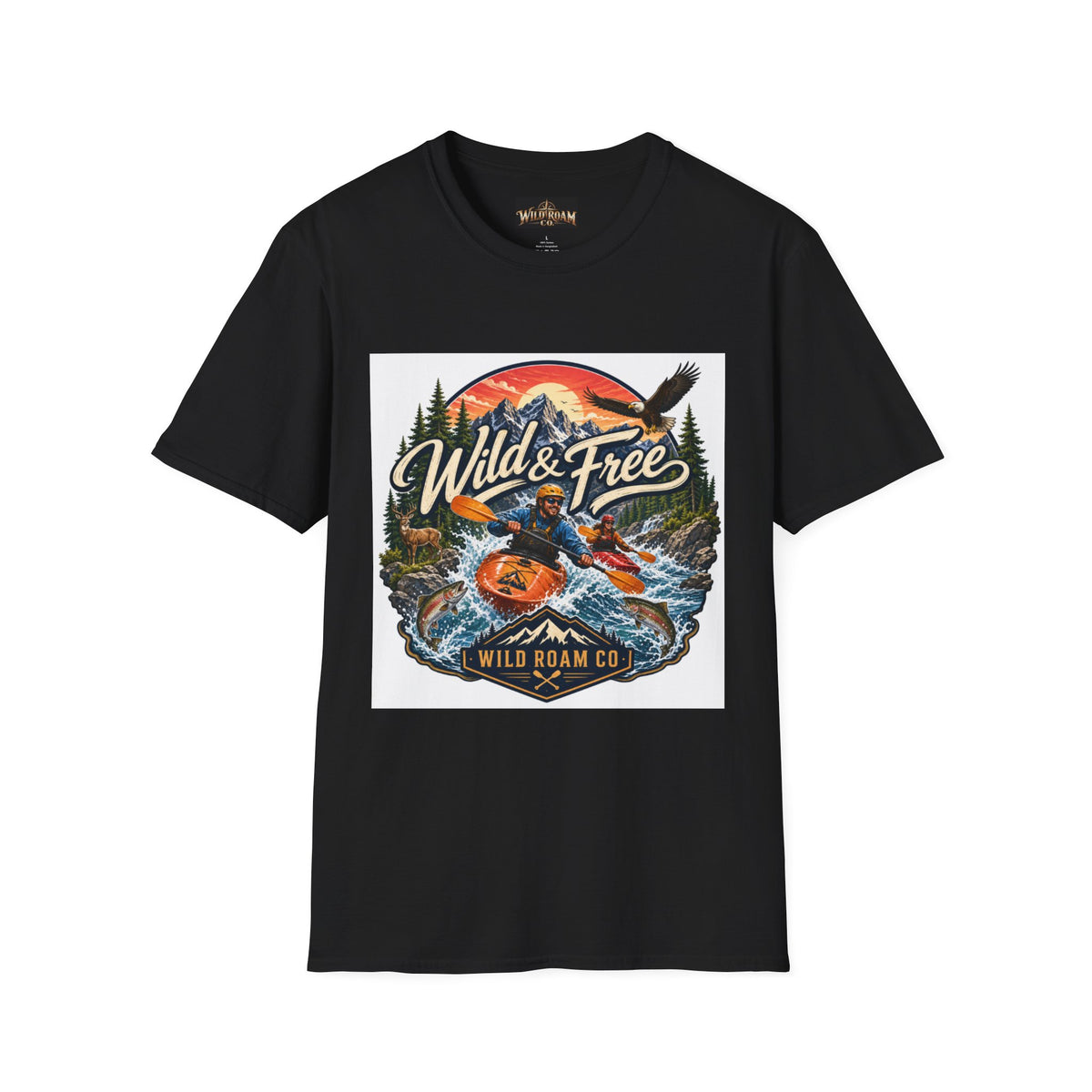 Wild & Free Kayak T-Shirt — Outdoor Adventure Graphic Tee