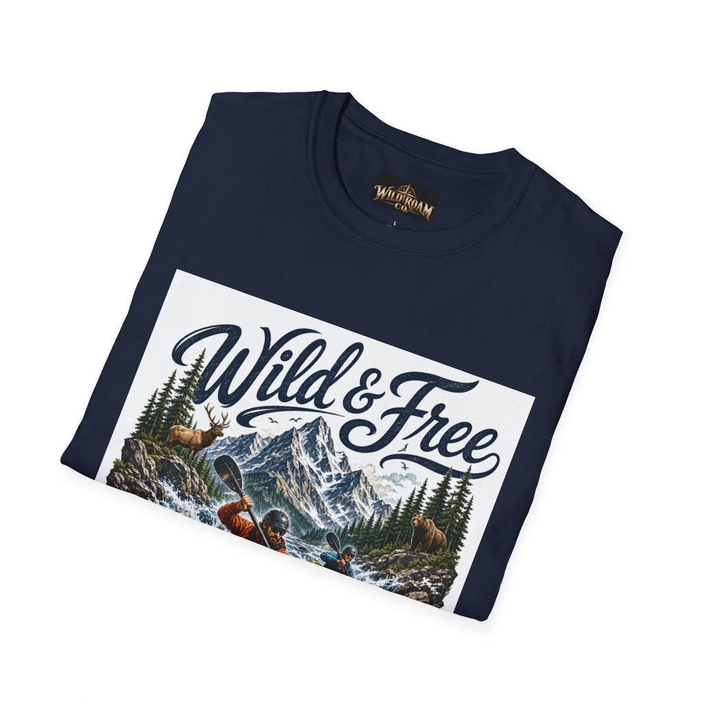 Wild & Free Kayaking T-Shirt — Mountain River Adventure Tee