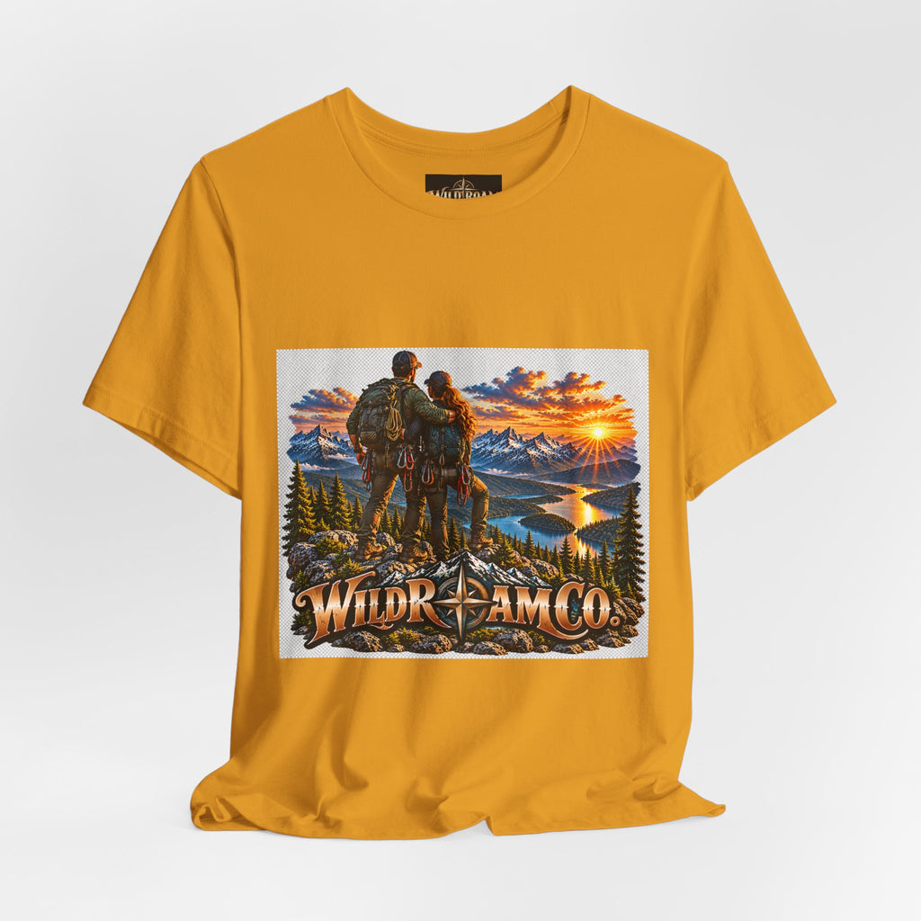 Couple Peak View T-Shirt - Wild Roam Co. Scenic Sunset Hiking Tee
