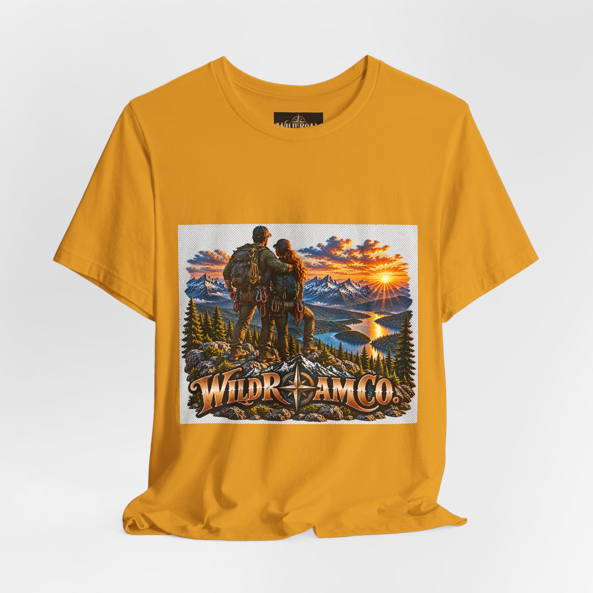 Couple Peak View T-Shirt - Wild Roam Co. Scenic Sunset Hiking Tee
