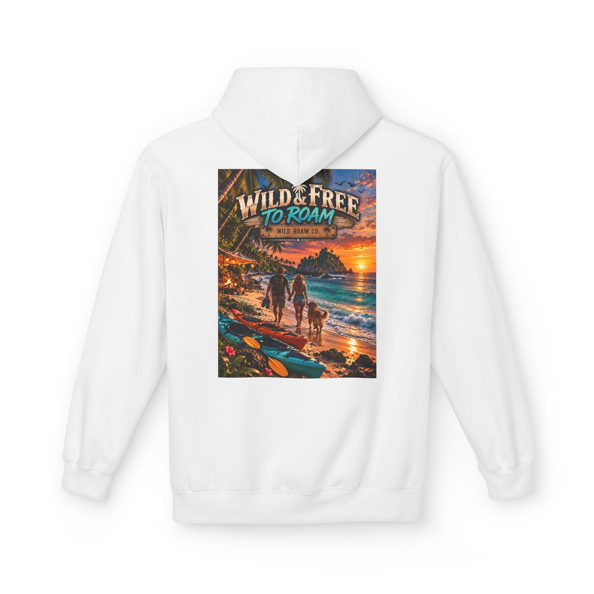 Hoodie — "Wild & Free to Roam" Beach Sunset Adventure Hoodie