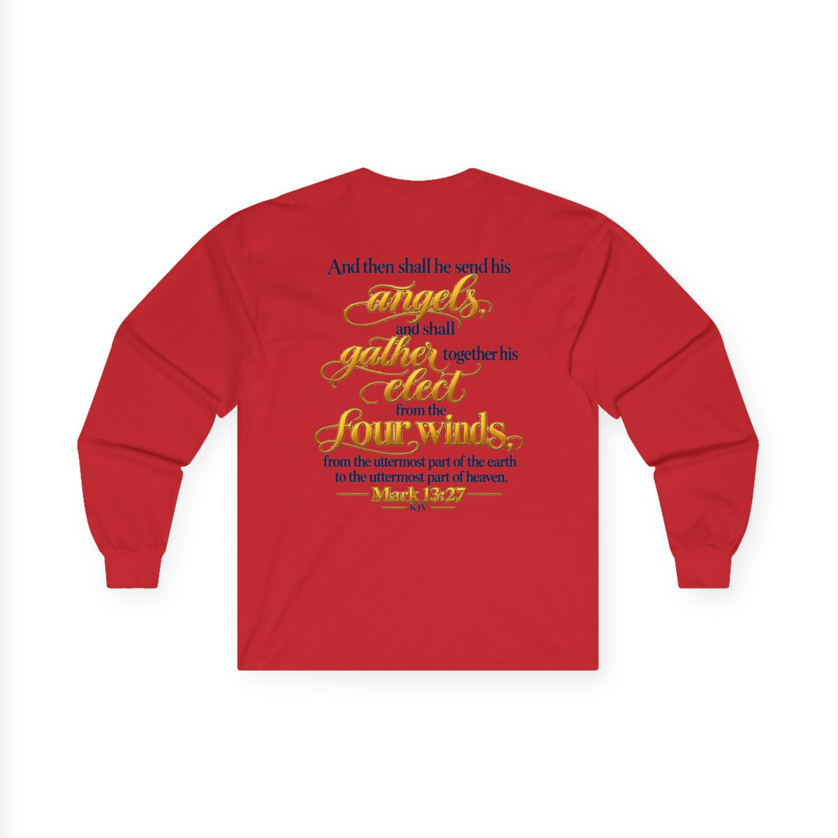 Unisex Long Sleeve Tee — 'Wild & Roam Co.' Faith Logo Graphic with 'Angels Gather' Inspirational Back Quote