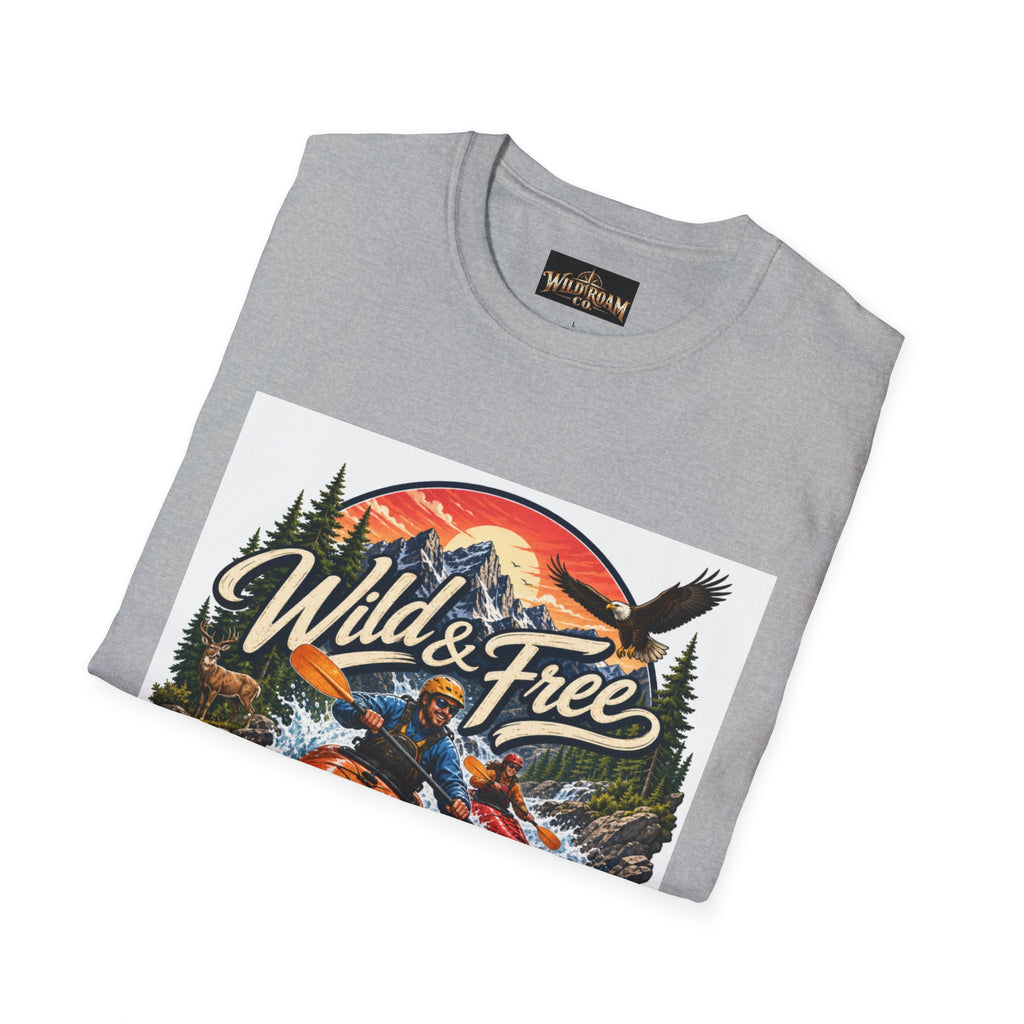 Wild & Free Kayak T-Shirt — Outdoor Adventure Graphic Tee