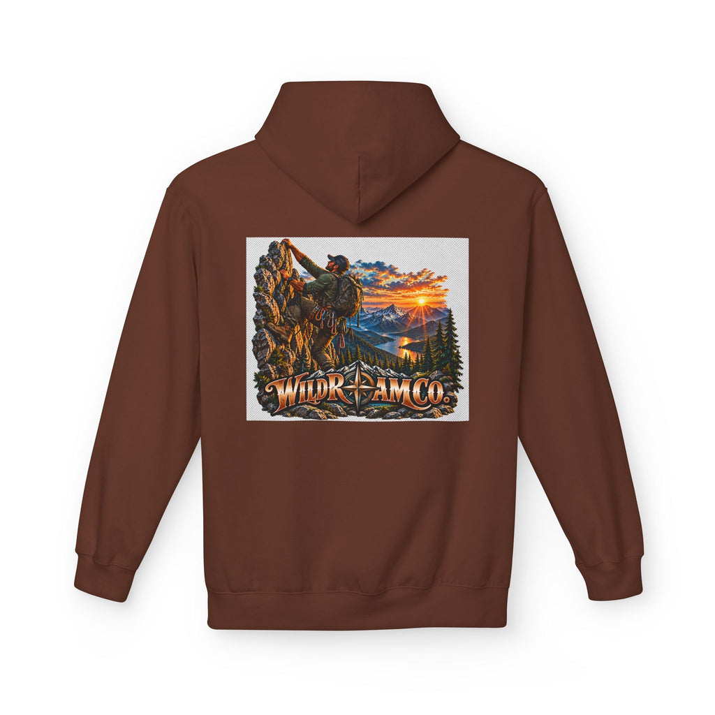 Men's Wild Roam Co. Adventure Hoodie — Mountain Sunset Outdoor Graphic Sweatshirt