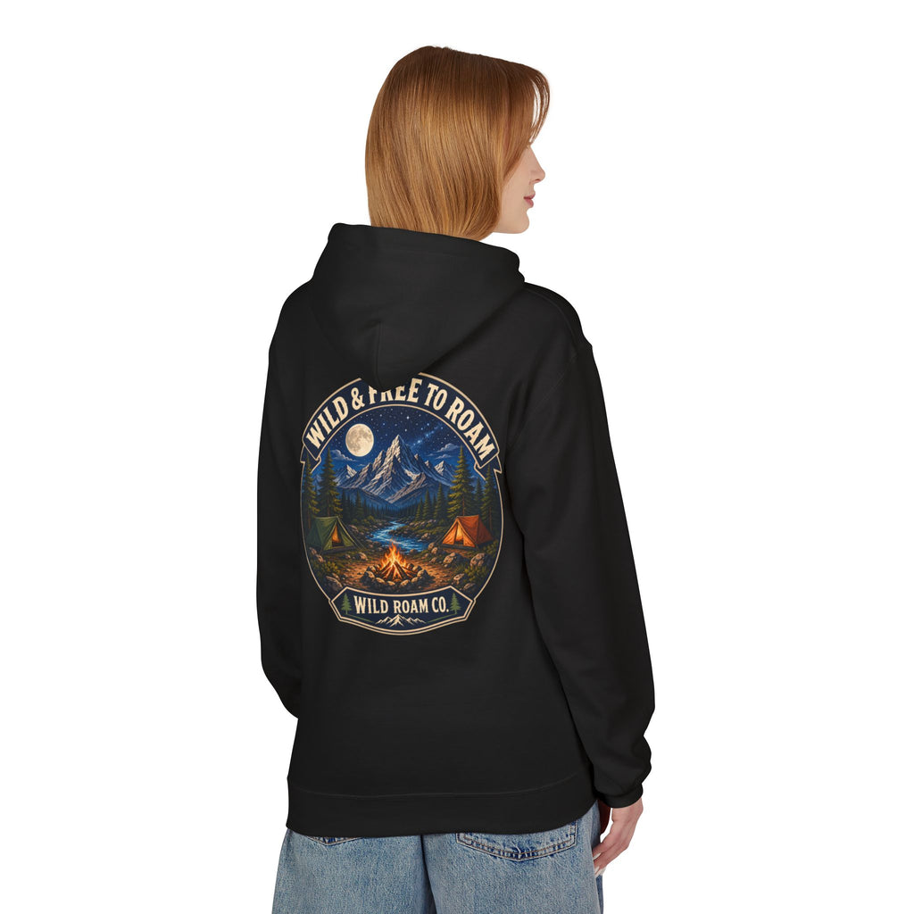 Wild Roam Co Hoodie — "Wild & Free to Roam" Camping Adventure Pullover